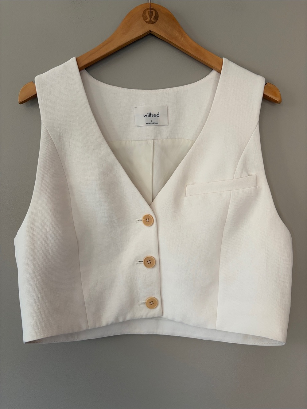 Aritzia Wilfred Cropped Vest Off-White Size Large